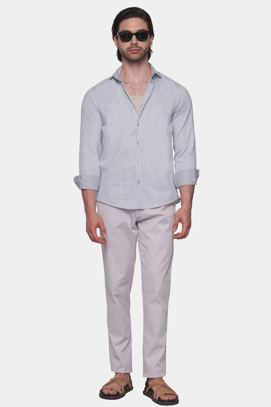 The Slim Casual Shirt (Powder Gray) - Bright Moons