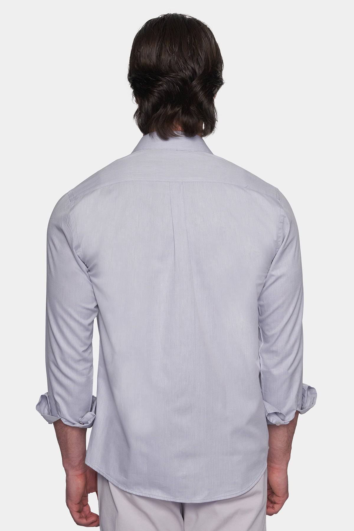 The Slim Casual Shirt (Powder Gray) - Bright Moons