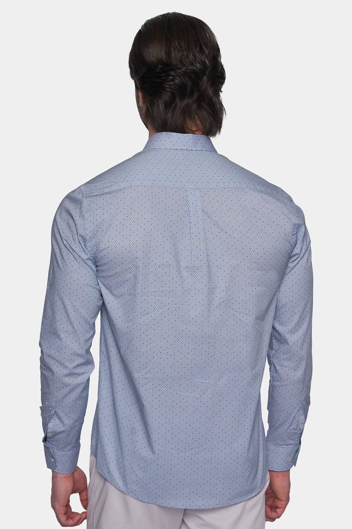 The Pattern Dress Shirt (Executive Blue) - Bright Moons