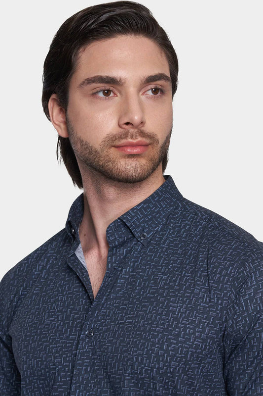 The Casual Shirt (Blue Block) - Bright Moons