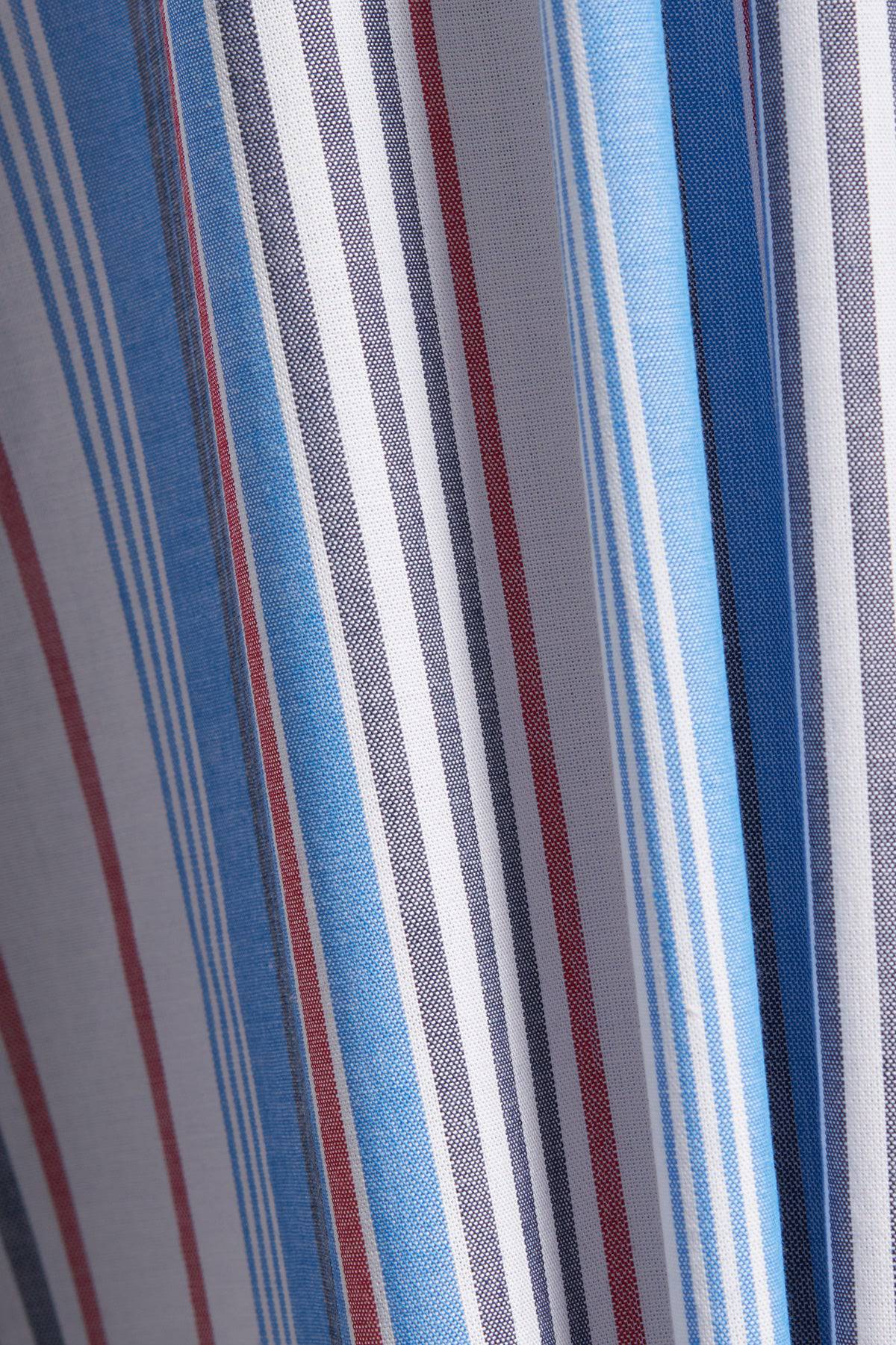 The Casual Shirt (Blue & Red Striped) - Bright Moons