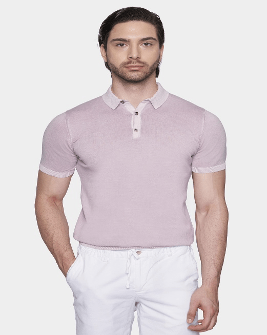 The Quarter Button Polo (Lavender) - Bright Moons