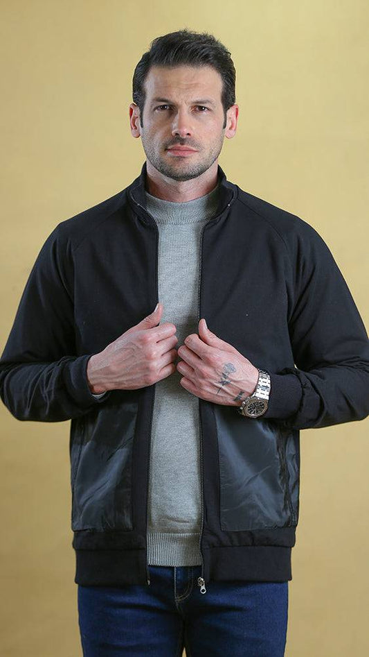 The Quarter-Panel Tech Sweater (Black) - Bright Moons