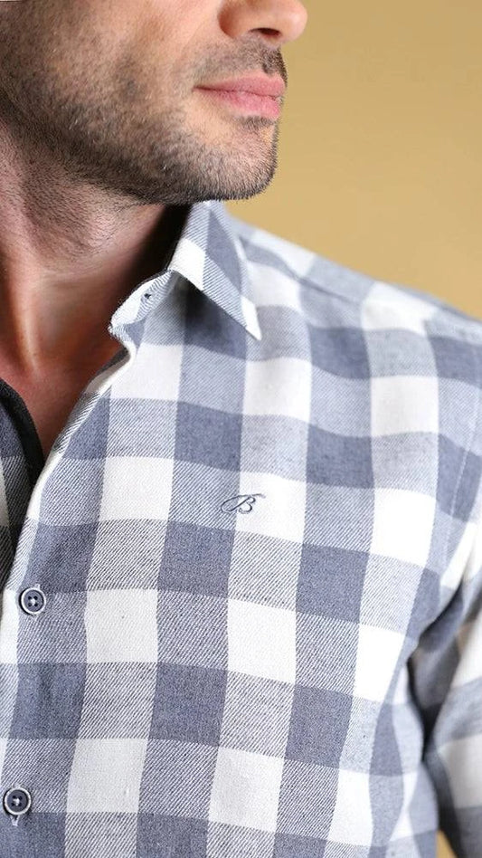 The Woodsman Shirt(silver Plaid) - Bright Moons