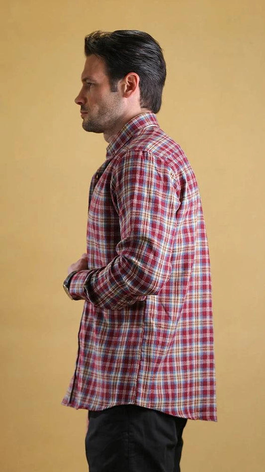 The Woodsman Shirt(Crimson Plaid) - Bright Moons