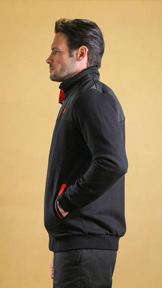 The Quarter-Panel Tech Sweater (black) - Bright Moons