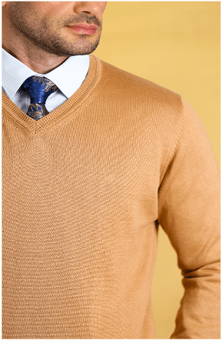 The Caravan Vneck (Sahara Beige) - Bright Moons