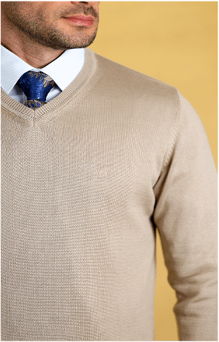 The Caravan Vneck (Oxford Tan) - Bright Moons