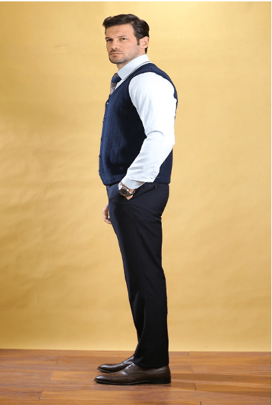 The Staple Vest(Navy) - Bright Moons