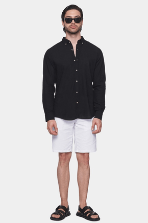 The Luxury Linen Shirt (Jet Black) - Bright Moons