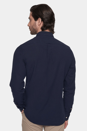 The Luxury Linen Shirt (Classic Navy) - Bright Moons