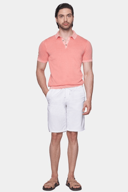 The Quarter Button Polo (Salmon Orange) - Bright Moons