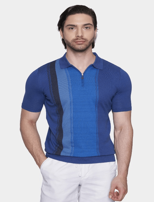 The Quarter Zip Polo (Ocean Tones) - Bright Moons