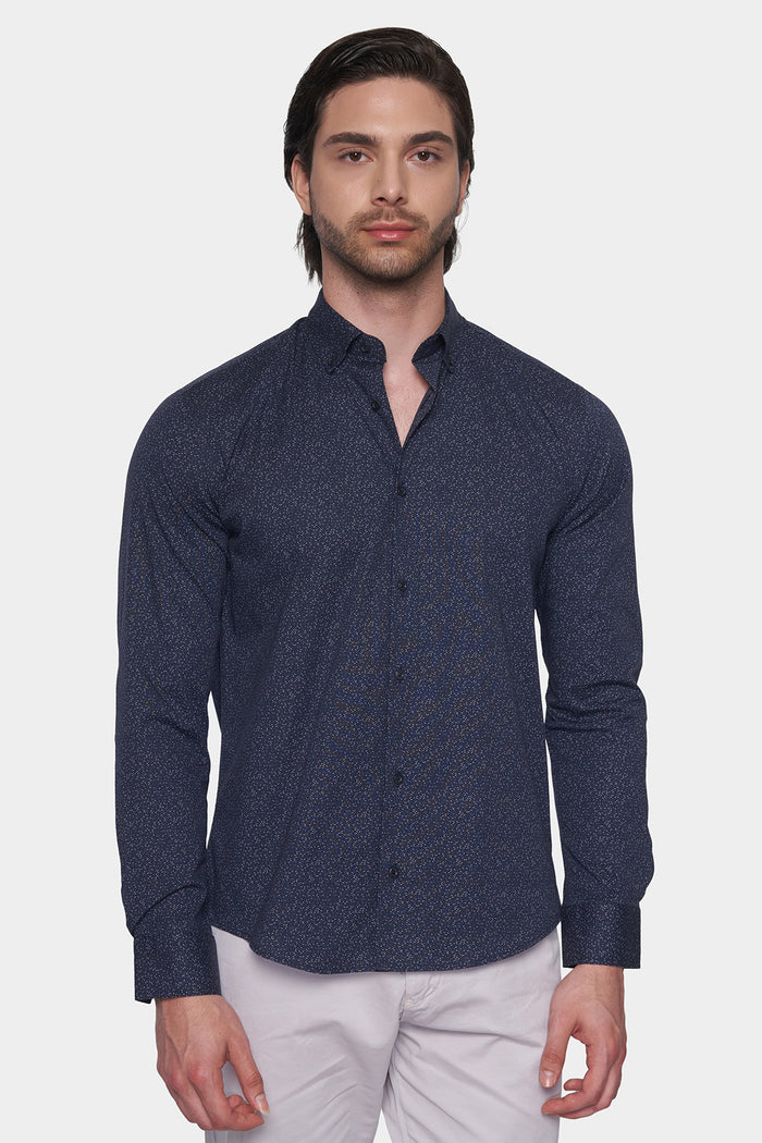 The Patterned Casual Shirt (Navy)