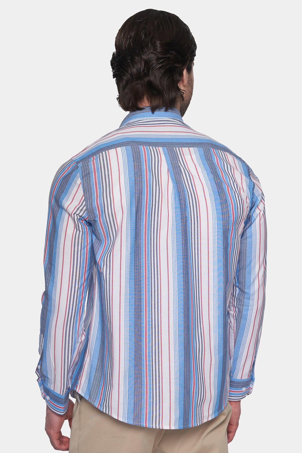 The Casual Shirt (Blue & Red Striped)