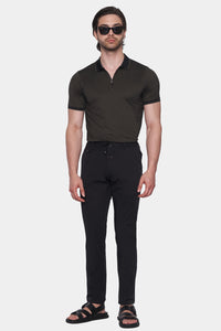 The Quarter Zip Polo (Dark Espresso)