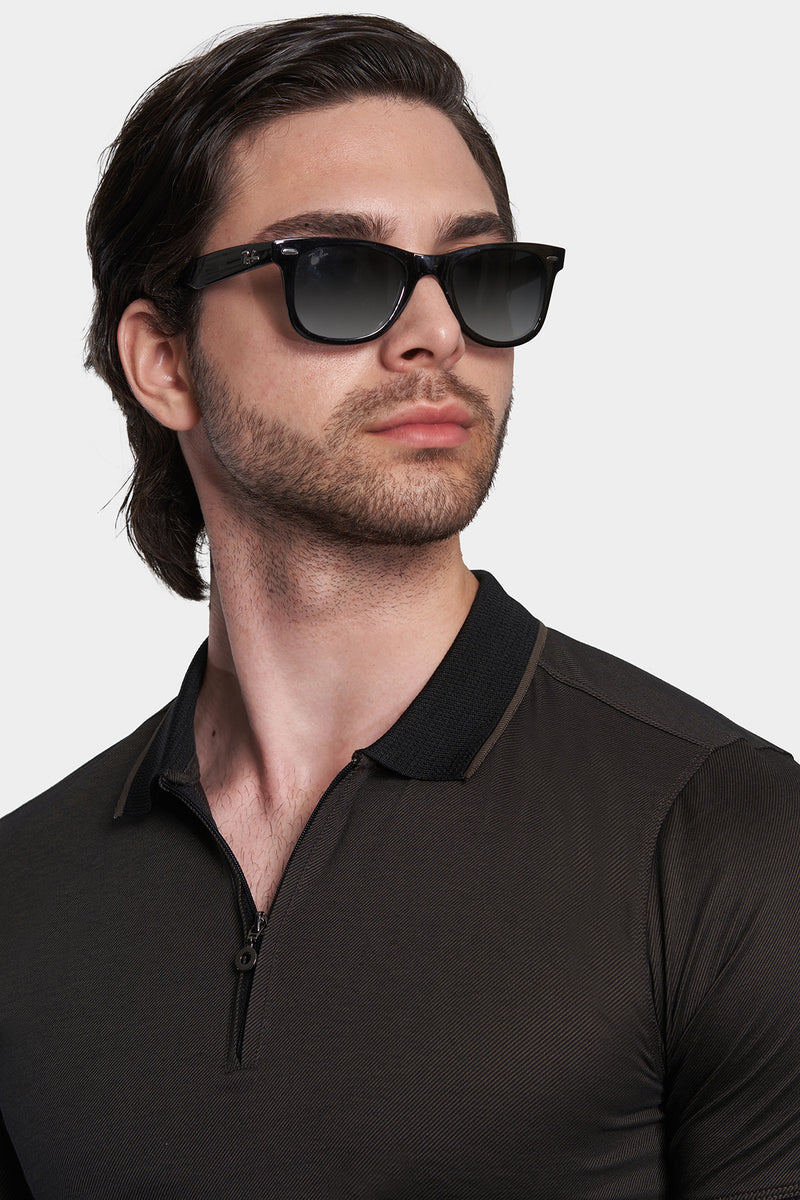 The Quarter Zip Polo (Dark Espresso)