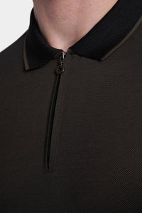 The Quarter Zip Polo (Dark Espresso)