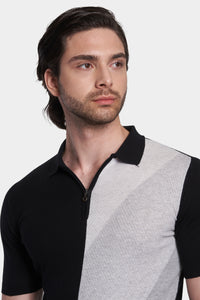 The Quarter Zip Polo (Black & White)