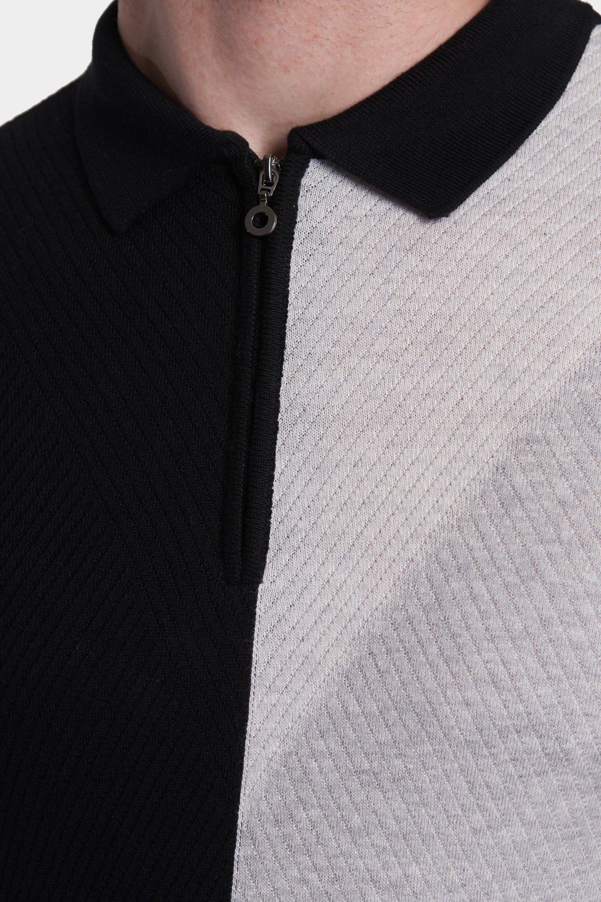 The Quarter Zip Polo (Black & White)