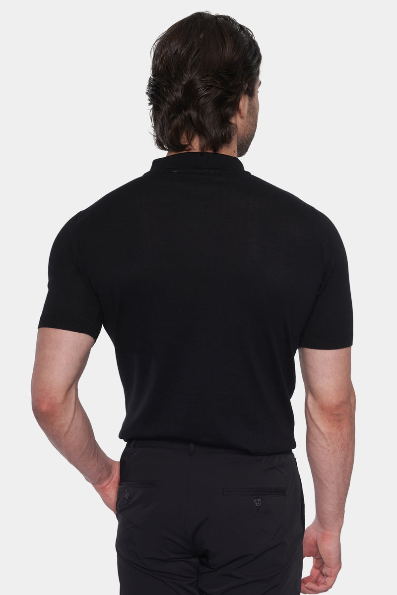 The Quarter Zip Polo (Black & White)