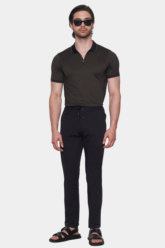The Quarter Zip Polo (Charcoal) - Bright Moons