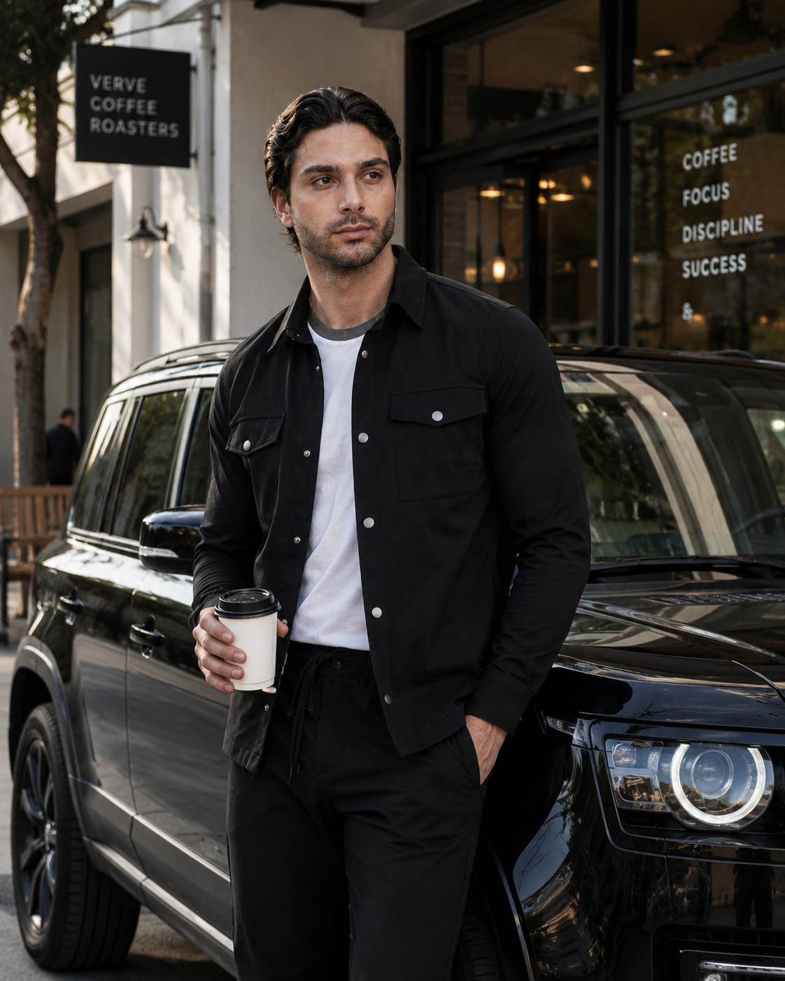 The Slim Overshirt (Black)