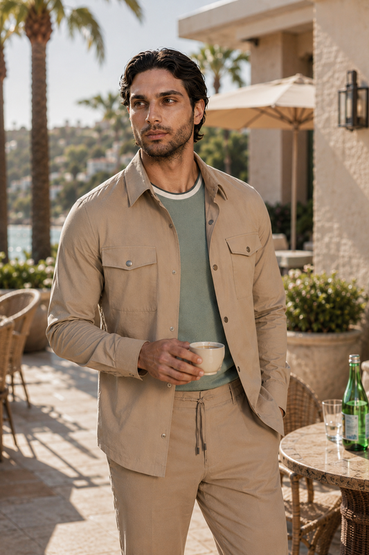 The Slim Overshirt (Beige)