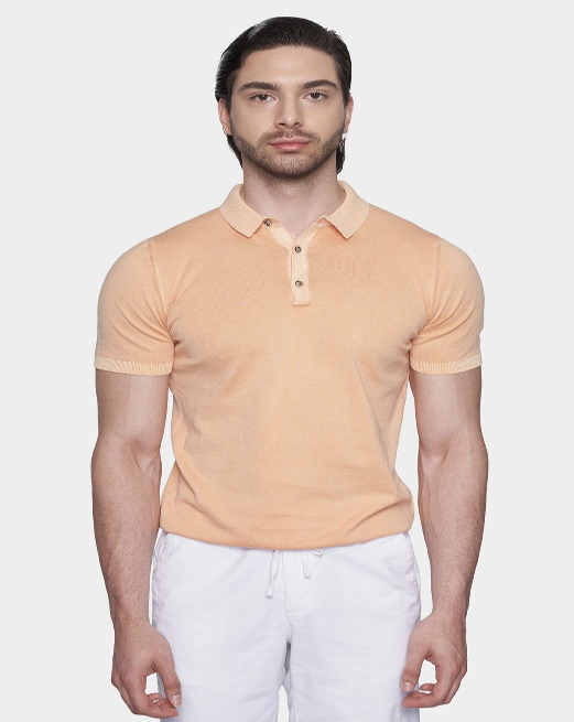 The Quarter Button Polo (Creamsicle Orange)