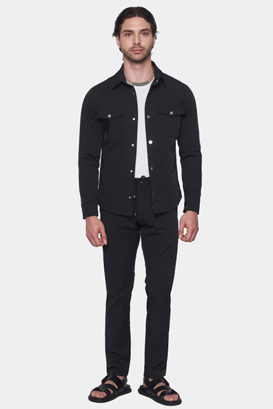The Slim Overshirt (Black) - Bright Moons