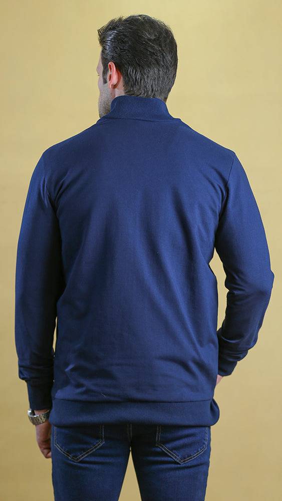 The Quarter-Panel Tech Sweater (Navy) - Bright Moons