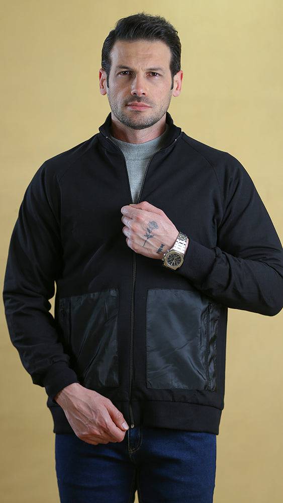 The Quarter-Panel Tech Sweater (Black) - Bright Moons