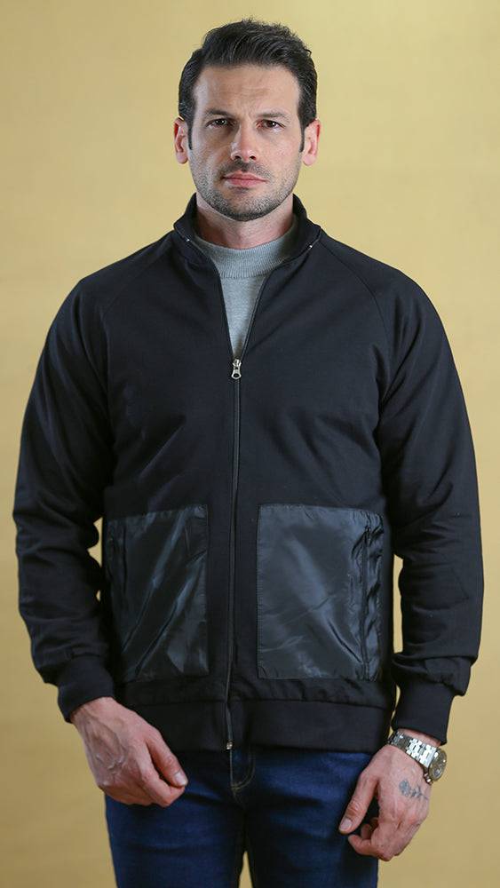 The Quarter-Panel Tech Sweater (Black) - Bright Moons