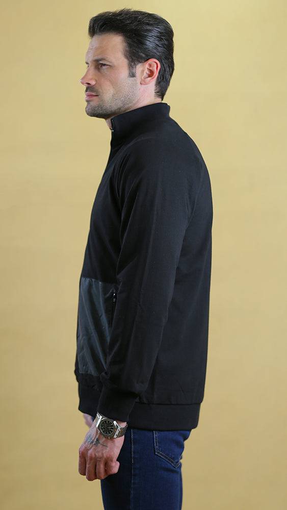 The Quarter-Panel Tech Sweater (Black) - Bright Moons