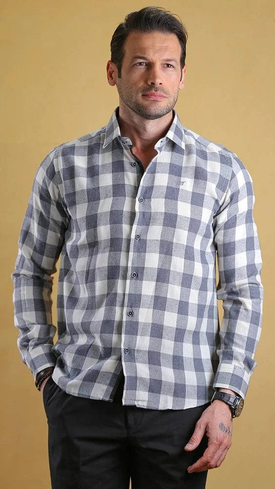 The Woodsman Shirt(silver Plaid) - Bright Moons