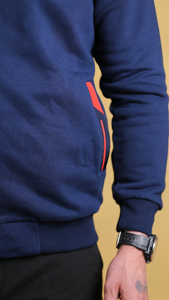 The Quarter-Panel Tech Sweater (Navy)