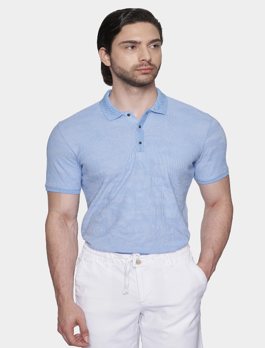 The Quarter Button Polo (Summer Sky Blue)