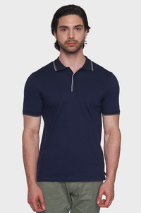 The Slim Quarter Polo (Navy)