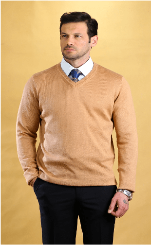 The Caravan Vneck (Sahara Beige) - Bright Moons