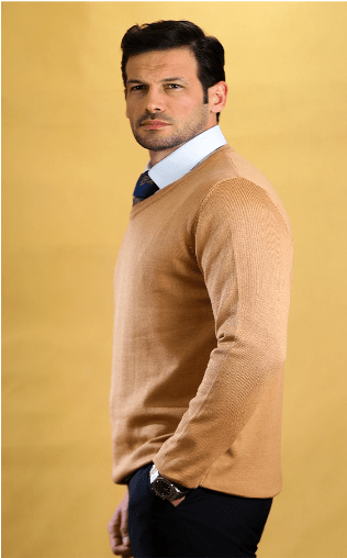 The Caravan Vneck (Sahara Beige) - Bright Moons