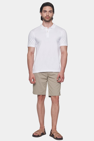 The Quarter Button Polo (White)