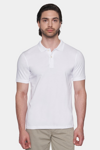 The Quarter Button Polo (White)