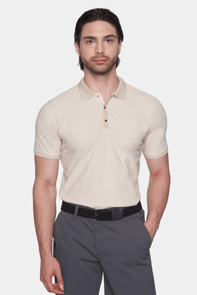 The Quarter Button Polo (Cream) - Bright Moons
