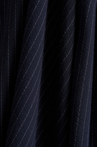 The Luxe Zip Jacket (Navy Pinstripe)