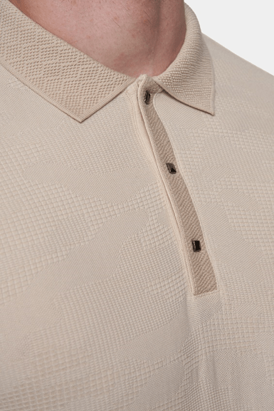 The Quarter Button Polo (Cream) - Bright Moons