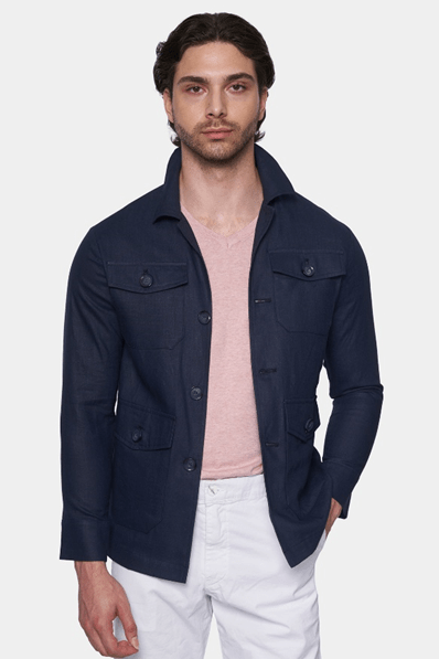 The Slim Safari Coat (Navy) - Bright Moons