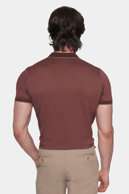 The Quarter Zip Polo (Brick) - Bright Moons