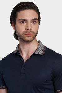 The Quarter Button Polo (Navy Olive)