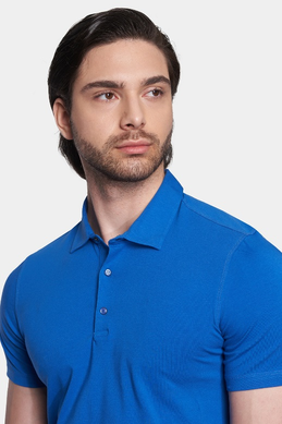 The Quarter Button Polo (Cobalt)