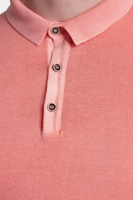 The Quarter Button Polo (Salmon Orange)